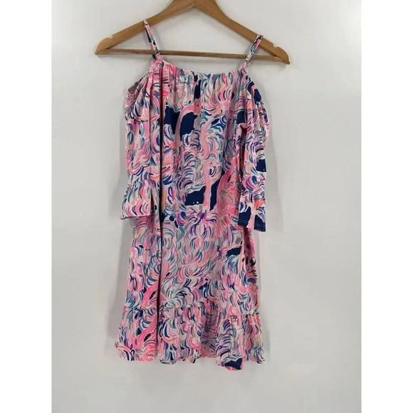 Lilly Pulitzer Girls Jaci Off The Shoulder Dress, Size XL(12-14) Excellent UC - Picture 6 of 12